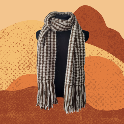 Pashmina Marrón y Natural de Llama y Oveja