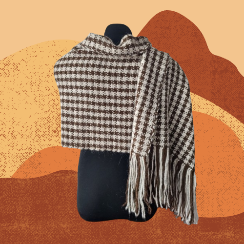 Pashmina Marrón y Natural de Llama y Oveja