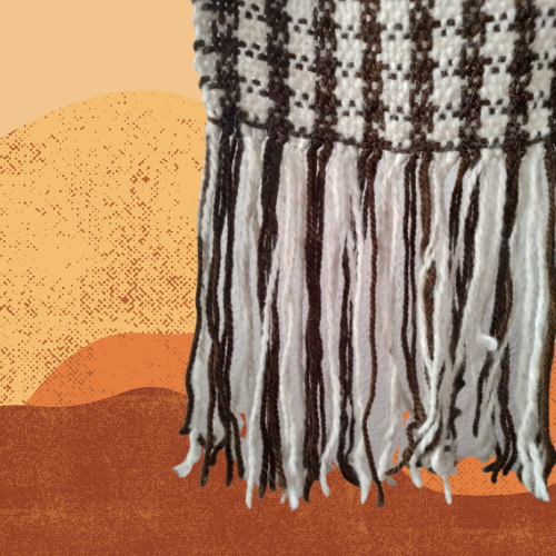 Pashmina Marrón y Natural de Llama y Oveja