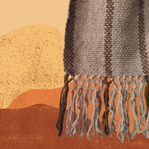 Ruana Marrón y Beige de Oveja y Alpaca