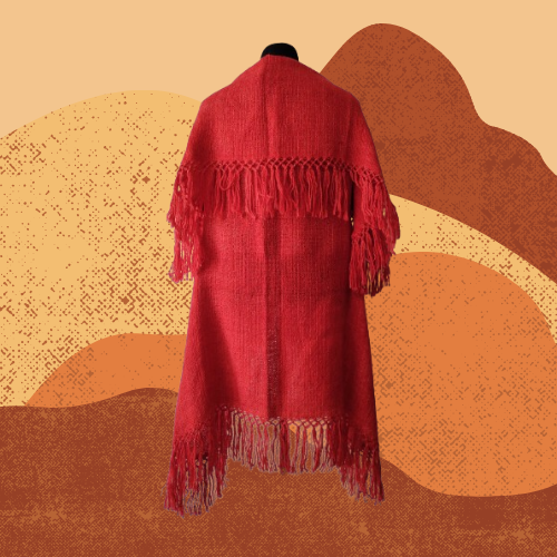 Ruana Solapa Roja de Llama