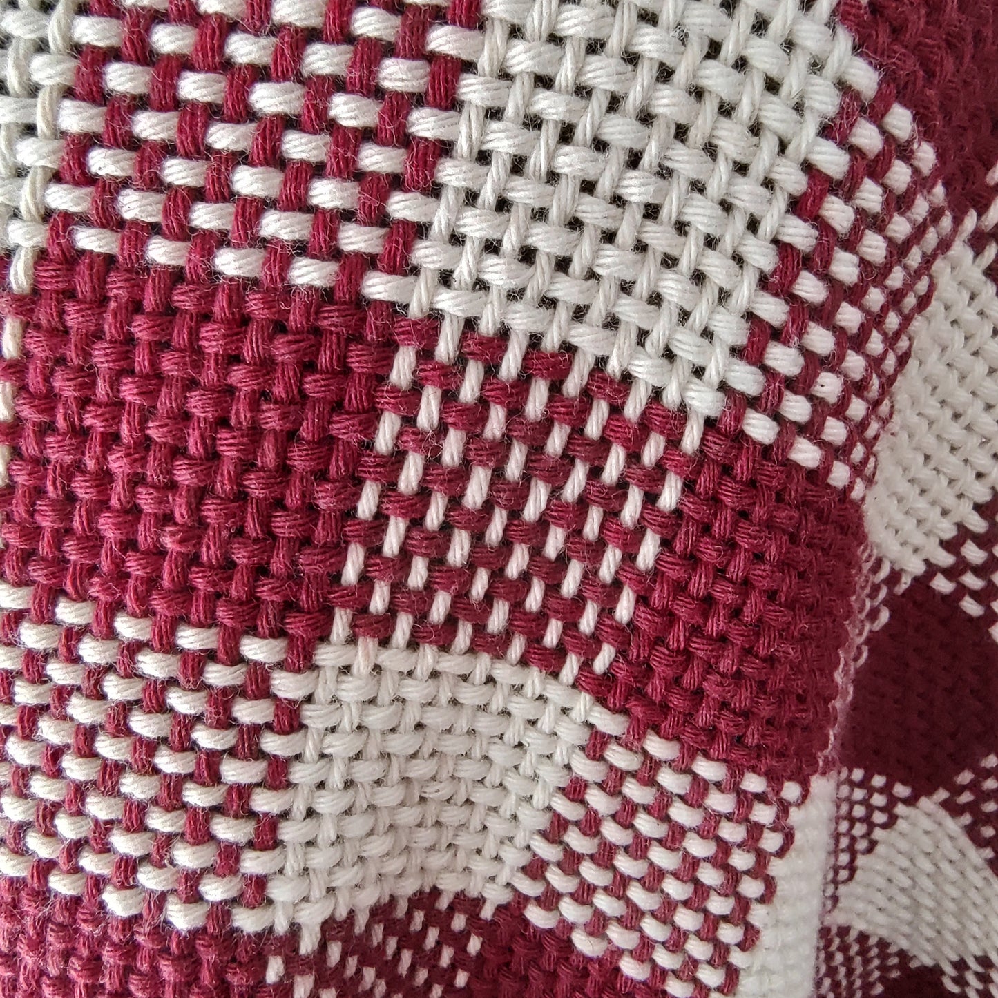 Pashmina Granate y Natural de Algodón