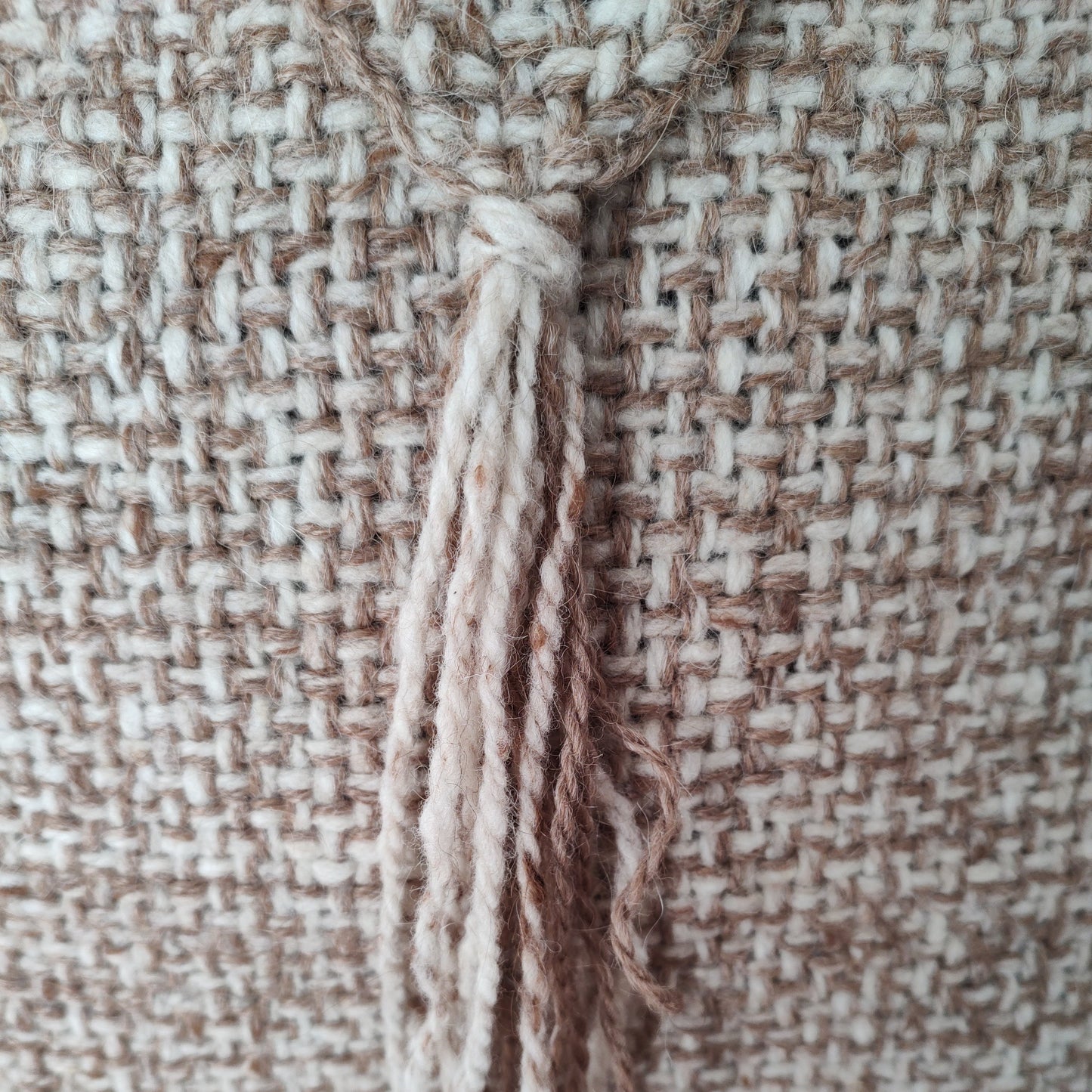 Poncho Beige y Natural de Llama
