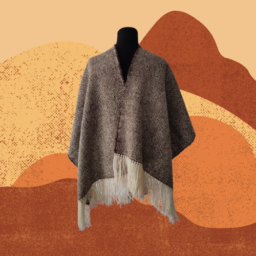 Pashmina Marrón y Natural de Oveja