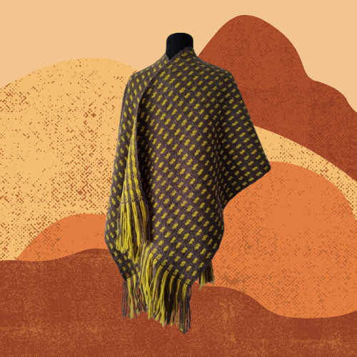 Pashmina Amarilla y Marrón de Oveja