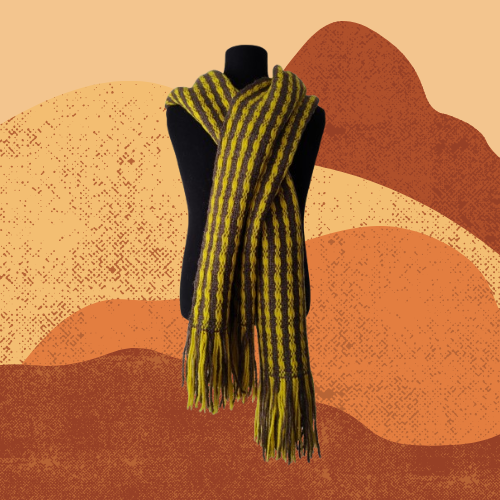 Pashmina Amarilla y Marrón de Oveja