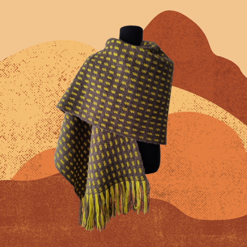 Pashmina Amarilla y Marrón de Oveja