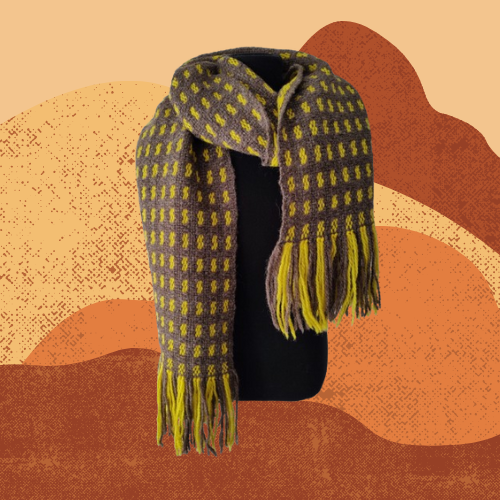 Pashmina Amarilla y Marrón de Oveja