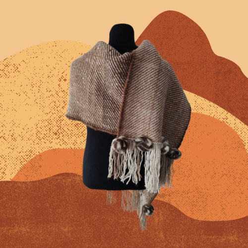 Pashmina Marrón y Natural de Llama