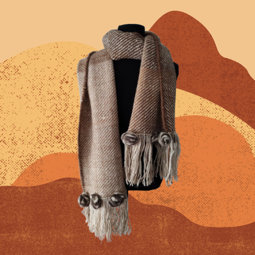 Pashmina Marrón y Natural de Llama