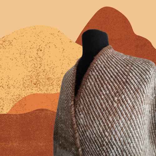 Pashmina Marrón y Natural de Llama