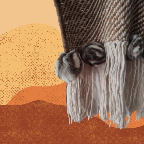 Pashmina Marrón y Natural de Llama