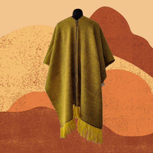Pashmina Amarilla y Marrón de Oveja