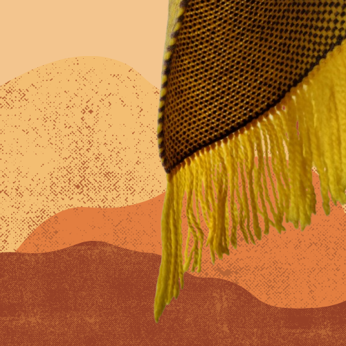 Pashmina Amarilla y Marrón de Oveja