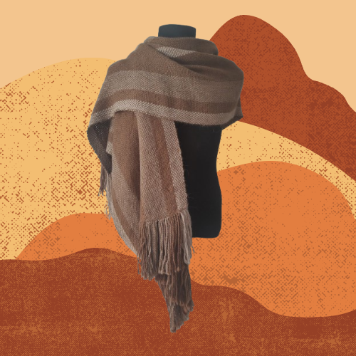 Pashmina Marrón y Beige de Llama