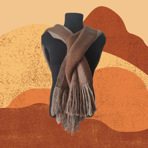 Pashmina Marrón y Beige de Llama
