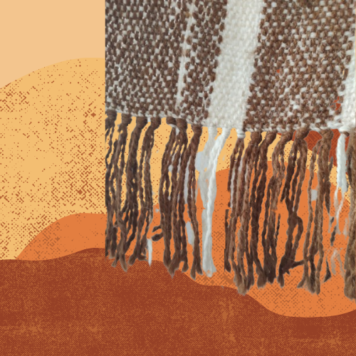 Poncho Marrón y Natural de Llama