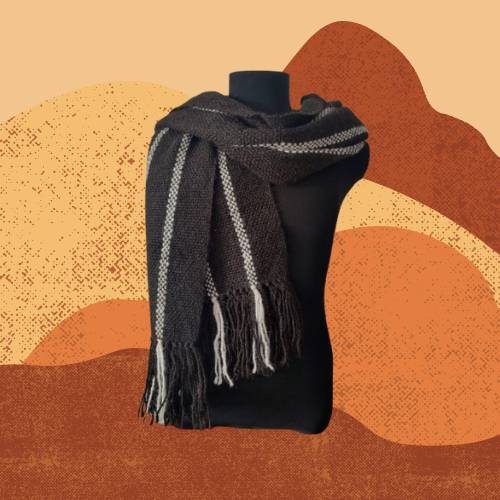 Pashmina Negra y Natural de Llama