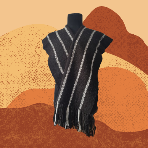 Pashmina Negra y Natural de Llama