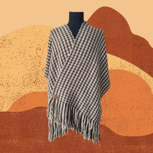Pashmina Marrón y Natural de Llama y Oveja