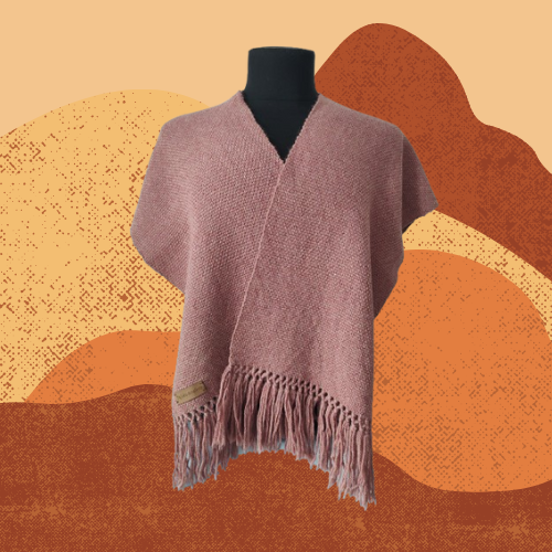 Ruana Rosa de Oveja y Alpaca