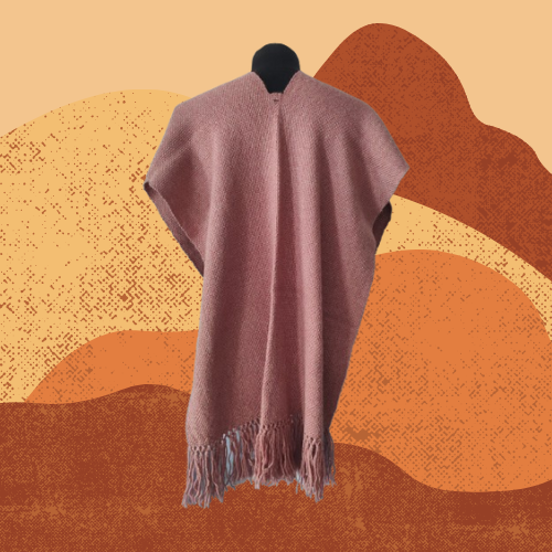 Ruana Rosa de Oveja y Alpaca