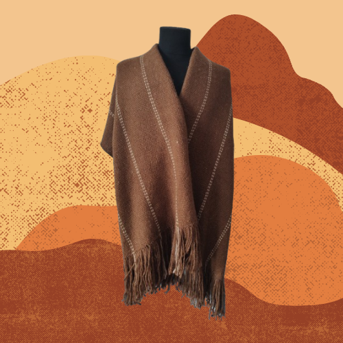 Pashmina Marrón y Beige de Llama