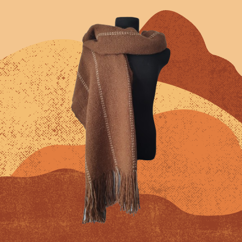 Pashmina Marrón y Beige de Llama