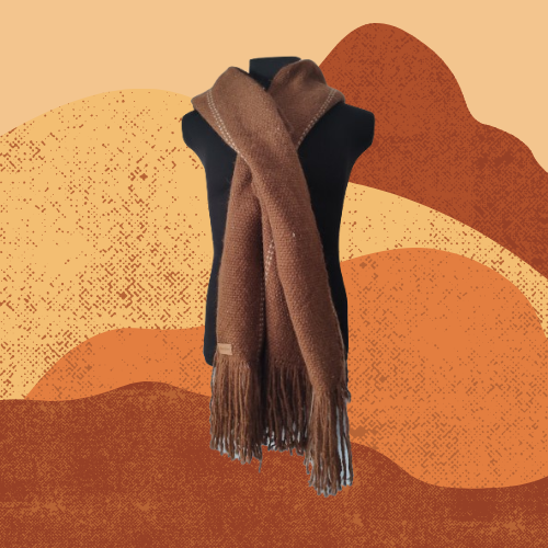 Pashmina Marrón y Beige de Llama