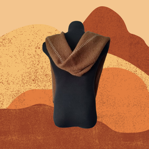 Pashmina Marrón y Beige de Llama