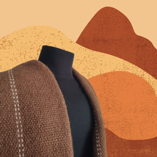 Pashmina Marrón y Beige de Llama