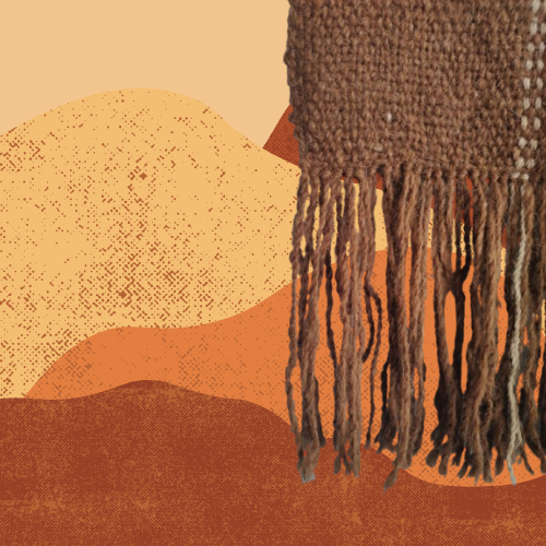Pashmina Marrón y Beige de Llama