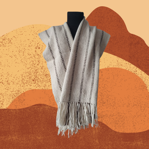 Pashmina Natural y Marrón de Llama