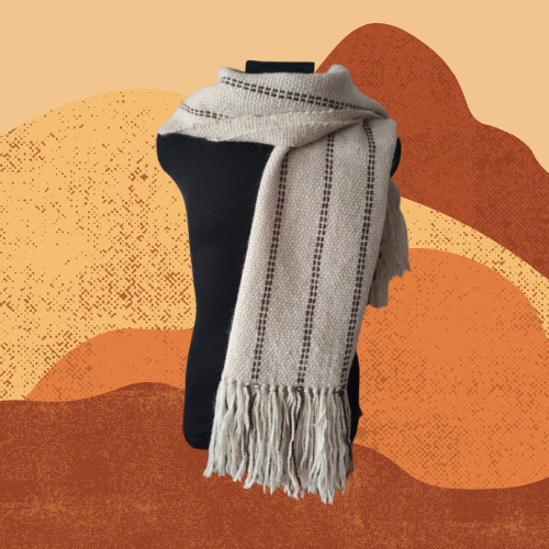 Pashmina Natural y Marrón de Llama