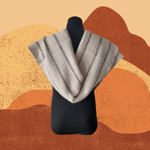 Pashmina Natural y Marrón de Llama