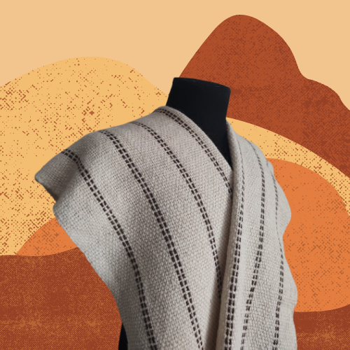Pashmina Natural y Marrón de Llama