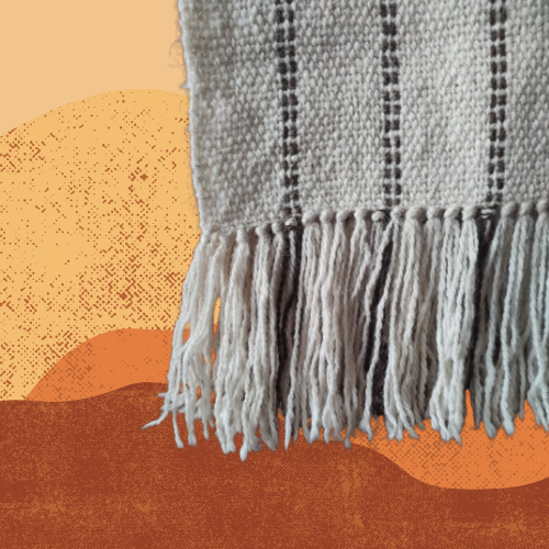 Pashmina Natural y Marrón de Llama
