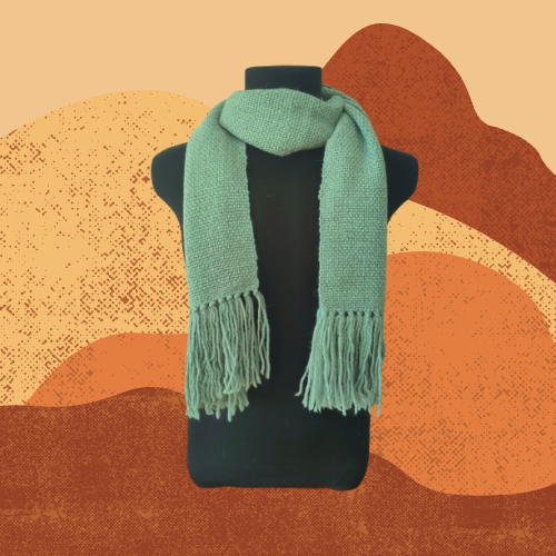 Bufanda Verde Suave de Oveja y Alpaca