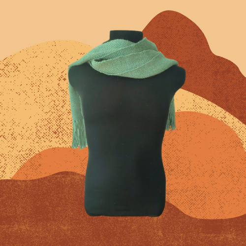 Bufanda Verde Suave de Oveja y Alpaca