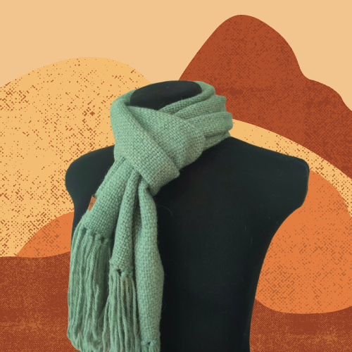 Bufanda Verde Suave de Oveja y Alpaca