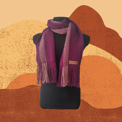 Bufanda Magenta y Rosa de Oveja y Alpaca