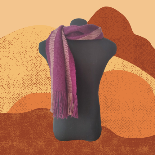 Bufanda Magenta y Rosa de Oveja y Alpaca