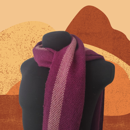 Bufanda Magenta y Rosa de Oveja y Alpaca