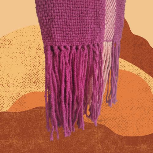 Bufanda Magenta y Rosa de Oveja y Alpaca