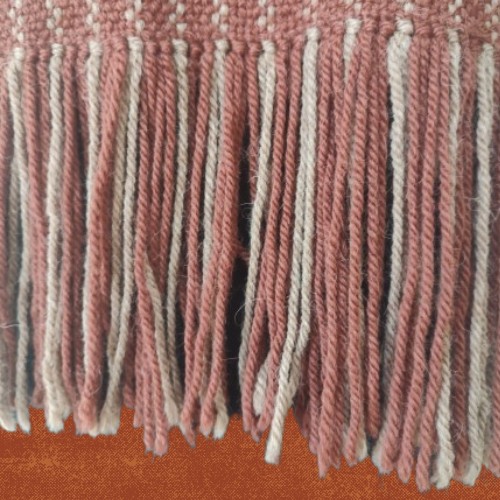 Bufanda Granate y Beige de Oveja y Alpaca