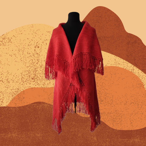 Ruana Solapa Roja de Llama