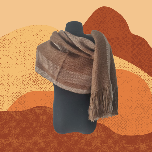Pashmina Marrón y Beige de Llama