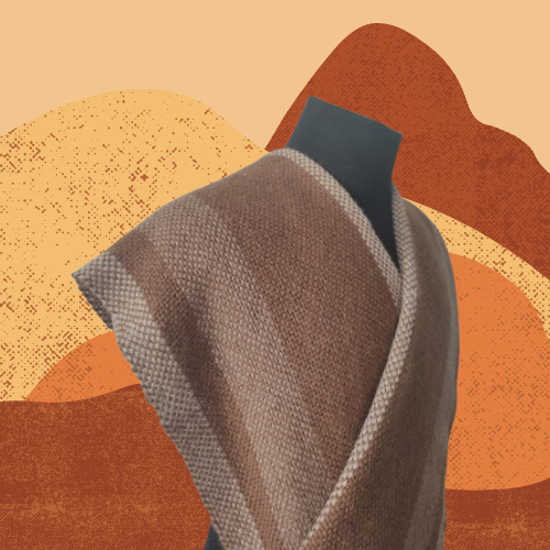 Pashmina Marrón y Beige de Llama