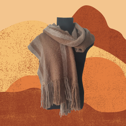 Pashmina Marrón y Beige de Llama