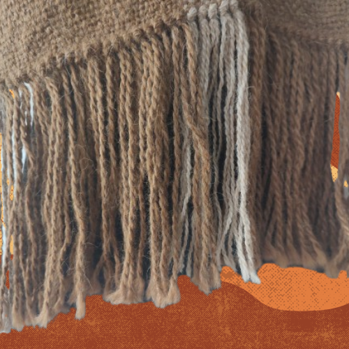 Pashmina Marrón y Beige de Llama